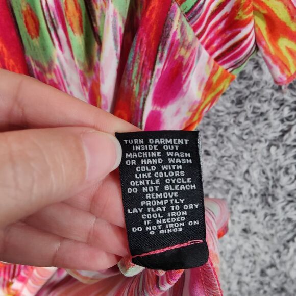 Zac & Rachel Bohemian Blouse Beaded Square Neckline Multicolor Woman Size 2X - Picture 7 of 9